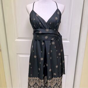 Banana Republic | Black and Gold Silk Dress | Size 10